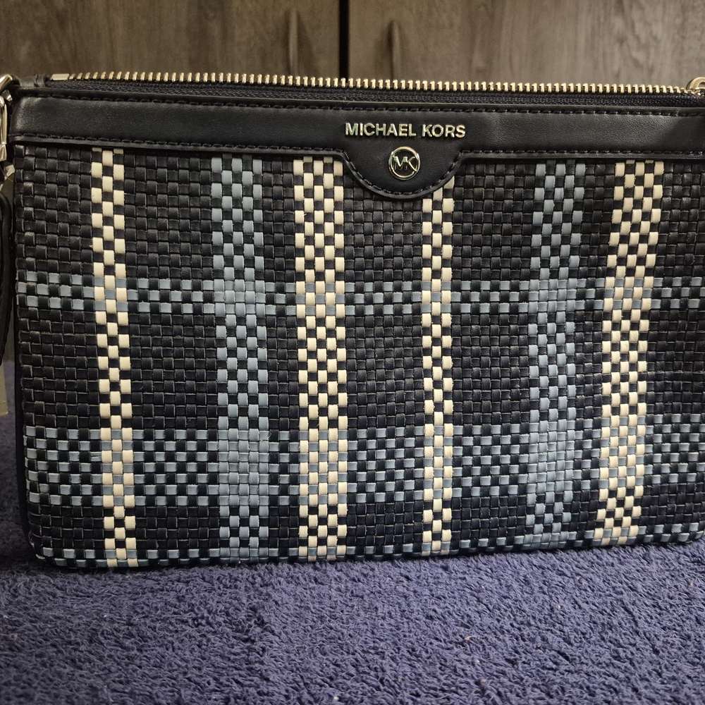 Michael Kors Black and Blue Checkered Men's Bag